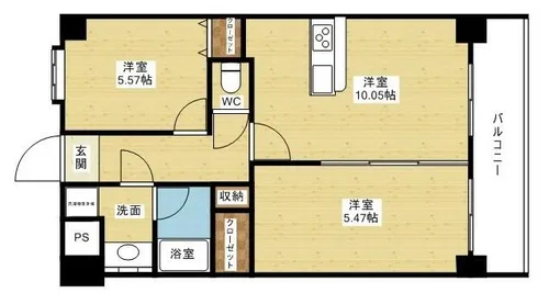 東明マンション壱番館【4階】の間取り