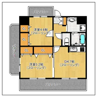 パークフラッツ博多吉塚【7階】の間取り