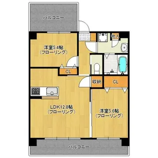 クリムゾン吉塚【5階】の間取り
