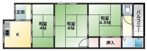 大阪府堺市美原区大饗【テラスハウス】の間取り