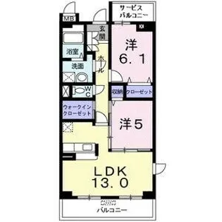ガーデンヒルズ上ノ山1【3階】の間取り