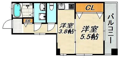 クイーンズハイツ名倉【4階】の間取り