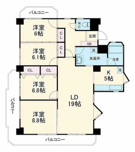 ロイヤルプリンス【3階】の間取り