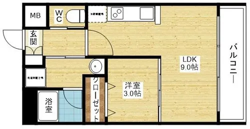 アーバンフラッツ西中島【10階】の間取り