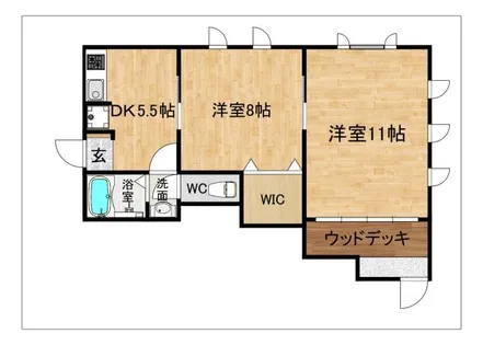 メゾンやない【103号室】の間取り