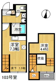 MAISONETIC APEX【103号室】の間取り