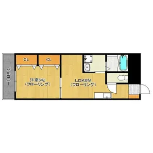 アンプルールクラージュパリス【103号室】の間取り