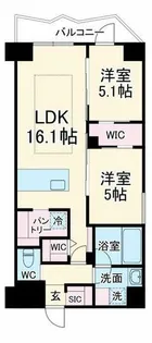 コンフォリア・リヴ谷町四丁目【9階】の間取り