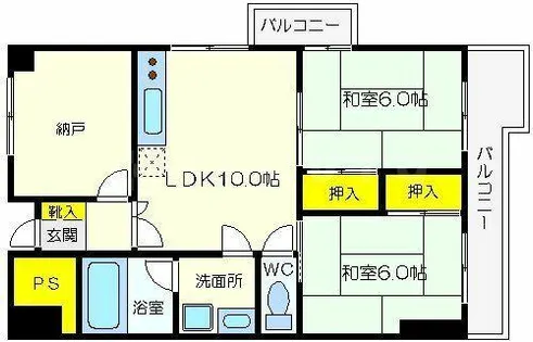 エルヴェ五月ヶ丘【3階】の間取り