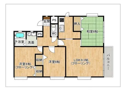 スカイフィールド参番館【102号室】の間取り