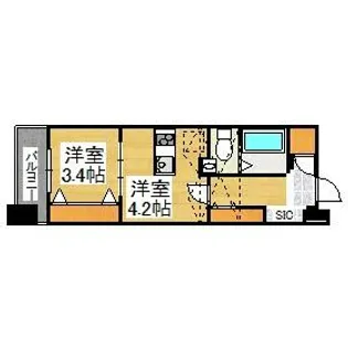 TOWERS AVANTGARDE博多No.62【703B号室】の間取り