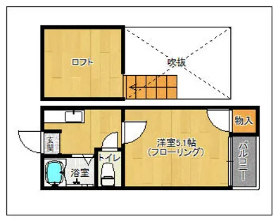 ピュアドーム春日【205号室】の間取り