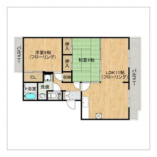 コーポジュジュ【206号室】の間取り