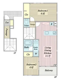 チェルシーミードV【2階】の間取り