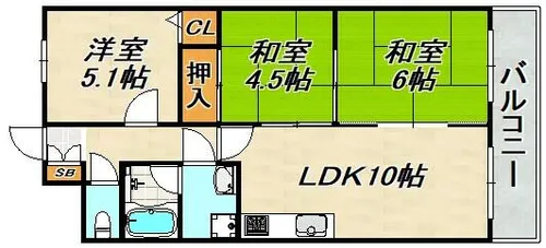 ワコーレニューウエスト【8階】の間取り