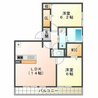 サニープレイス塩屋台【3階】の間取り