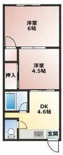 皐月荘【2階】の間取り