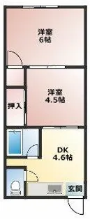 皐月荘【2階】の間取り