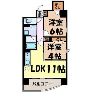 サンエスケーイワタ名城【4階】の間取り