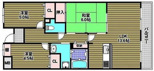 グランドヒルズ光明池【2階】の間取り