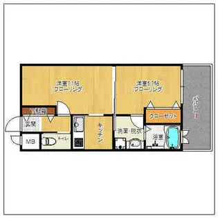エンクレスト天神南II【14階】の間取り