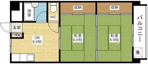 第2マンション北【2階】の間取り