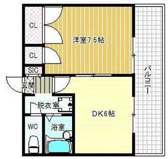 フォレスト堅下【1階】の間取り