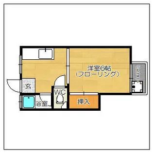 サンフラワー板付A棟【102号室】の間取り