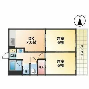 松葉第一マンション【2階】の間取り