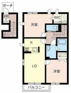 クレスト下加茂【201号室】の間取り