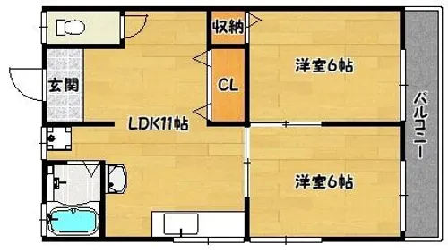 ハイツオーロラ【2階】の間取り