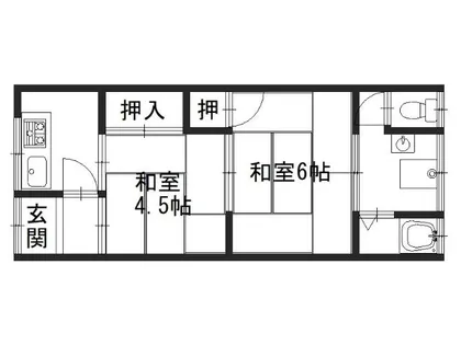 第二八ノ坪荘【203号室】の間取り