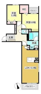 シャーメゾンガーデンズ丸山【2階】の間取り