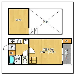 カレッジビラII【1階】の間取り