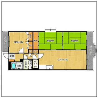 レジデンス大楠【101号室】の間取り