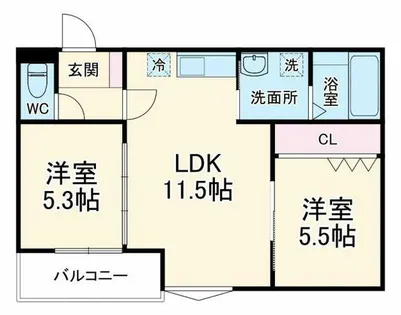 ボヌール緑地公園【1階】の間取り