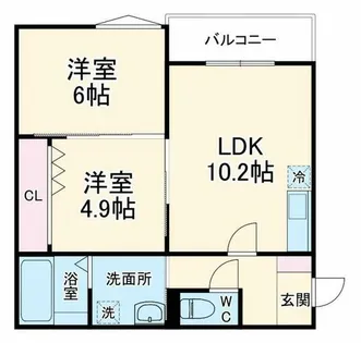 ボヌール緑地公園【2階】の間取り