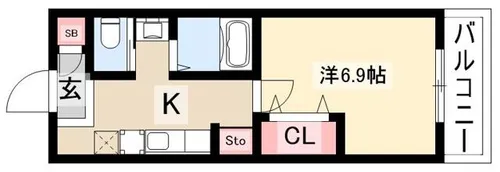 A・City名港【501号室】の間取り