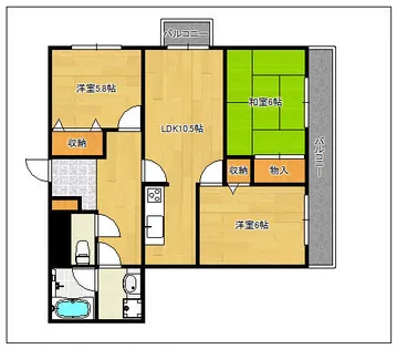 ホープ佐野【205号室】の間取り