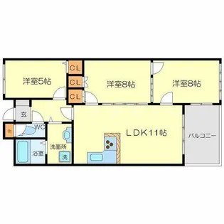 大阪府豊中市少路1丁目【マンション】の間取り
