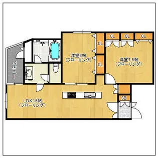 マレッタ唐人【205号室】の間取り