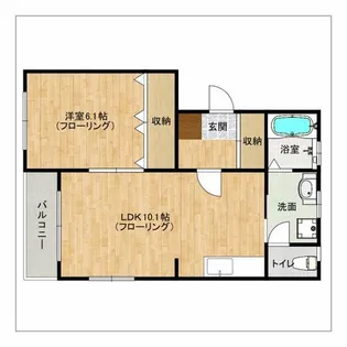 スタンドリバー賀茂II【107号室】の間取り