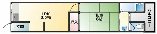 大阪府八尾市東山本町7丁目【アパート】の間取り