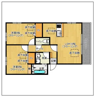 ルネス筑紫野【201号室】の間取り