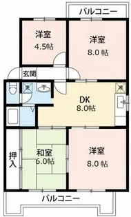 ハイツ島忠【B-5号室】の間取り