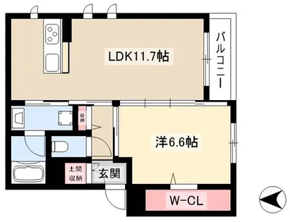 エスパシオ中村公園【101号室】の間取り