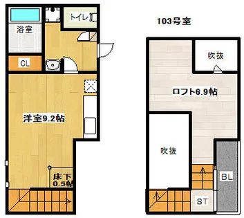 MAISONETIC あかつき【103号室】の間取り