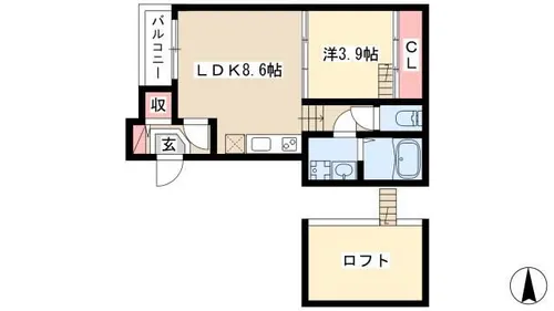 クレスト高畑【201号室】の間取り
