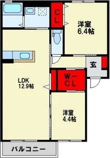 シャーメゾン頓野B【1階】の間取り