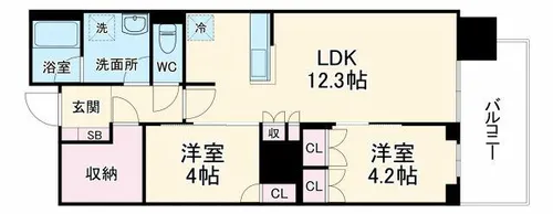 RJR堺筋本町タワー【5階】の間取り